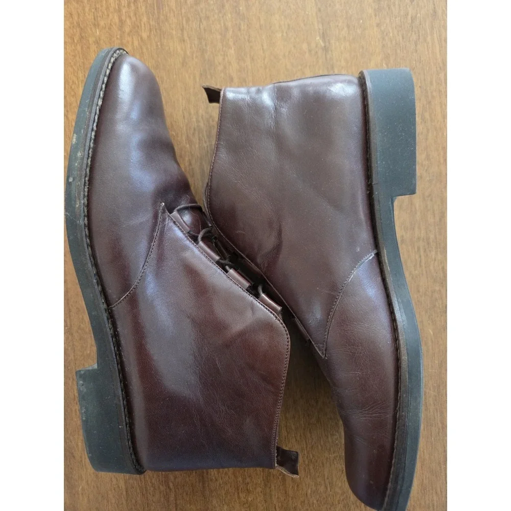 Vtg Bandolino Leather Ankle Boots Women's 7.5 N Brown 90s Chukka Lace Up